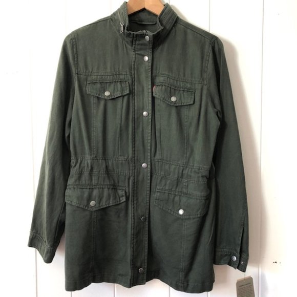 Levi's Jackets & Coats Levis Mock Neck Army Green Utility Jacket